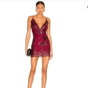 superdown Burgundy Sequin Slip Mini Dress BNWT NEVER WORN SIZE SMALL